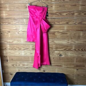New York & Company Hot Pink One-Shoulder Cocktail Dress